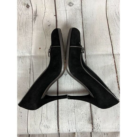 STUART WEITZMAN black suede leather bow high heel pump classic shoes size 10 - Picture 5 of 12